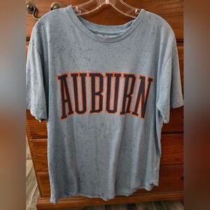 Pressbox Blue Graphic Tee With AUBURN Logo